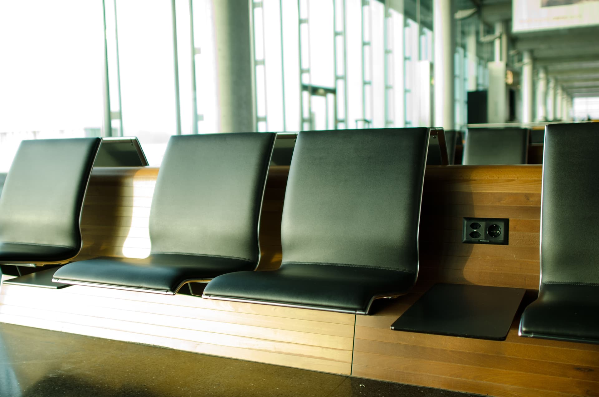 Premium airport lounge seating area representing the FF&E inventory and asset management challenges operators face